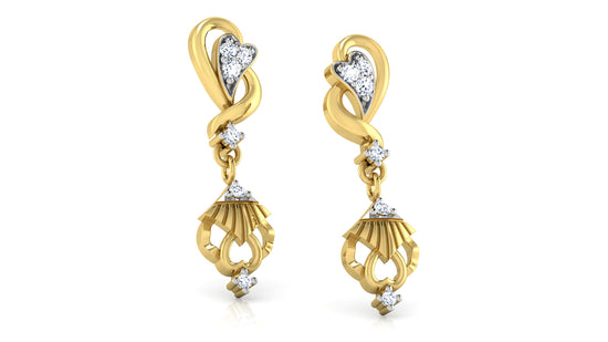 Couples of Striking Beauty Artificial Diamond Gold Danglers