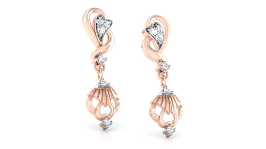 Twin Striking Beauty Artificial Diamond Rose Gold Danglers 