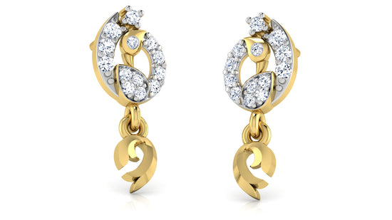 FishTail Synthetic Diamond Gold Danglers Jewelry Order Online and Shop at Diahart