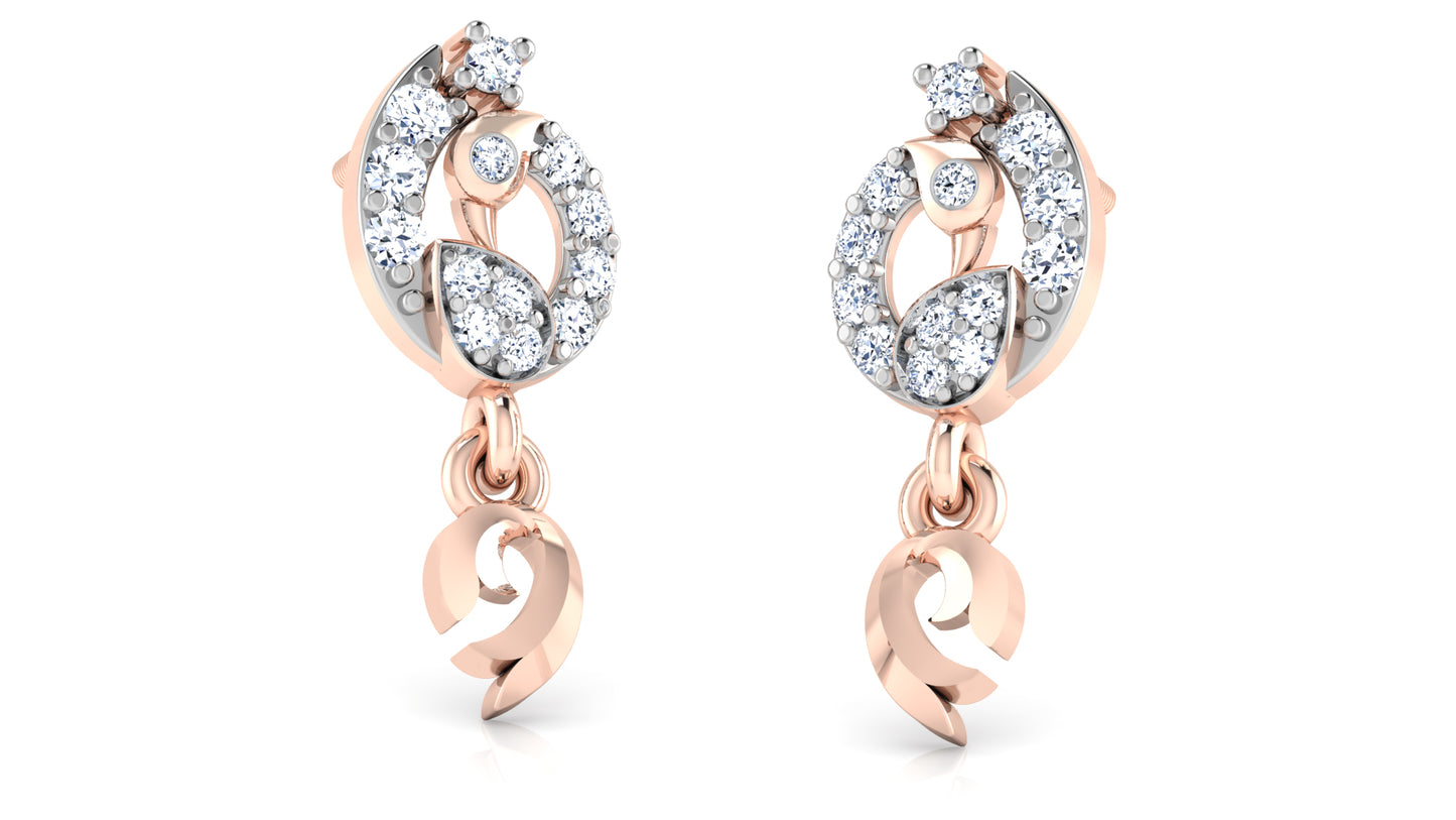 FishTail Synthetic Diamond Rose Gold Danglers Jewelry Order Online and Shop at Diahart