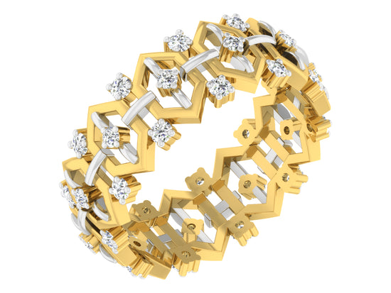 Buy Highland Serenity Artificial Diamond Gold Band .Best Synthetic Diamond Jewelry in Chennai at Diahart.