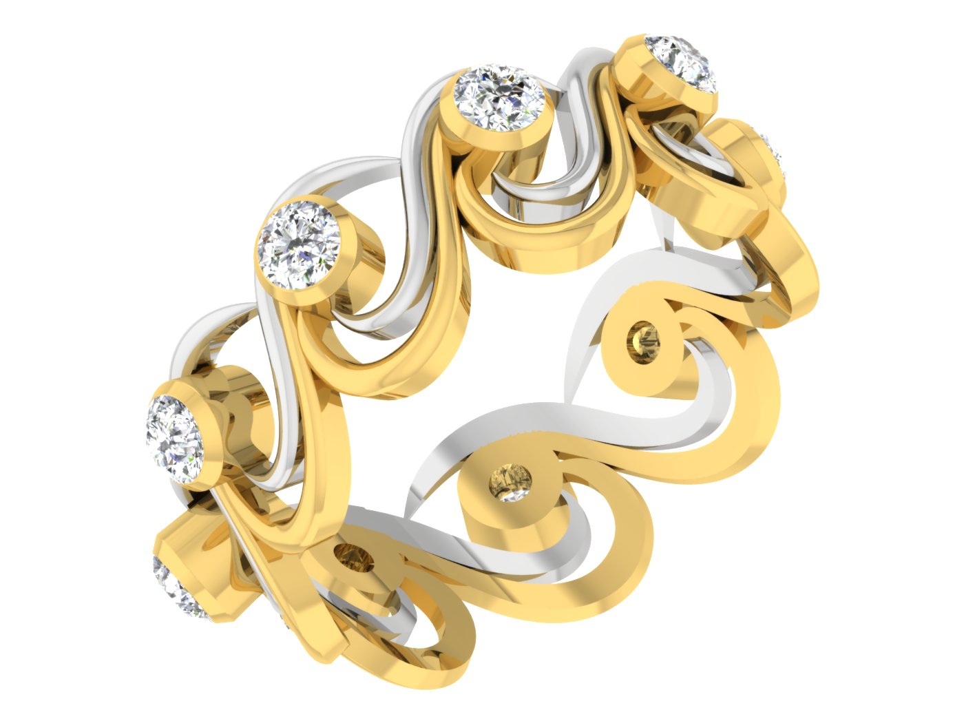 Buy Curly Wurly Synthetic Diamond Band Order Online and Shop at Diahart