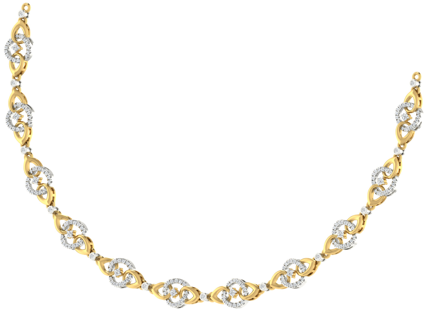 Links Inseparable Diamond Necklace and Earring Set