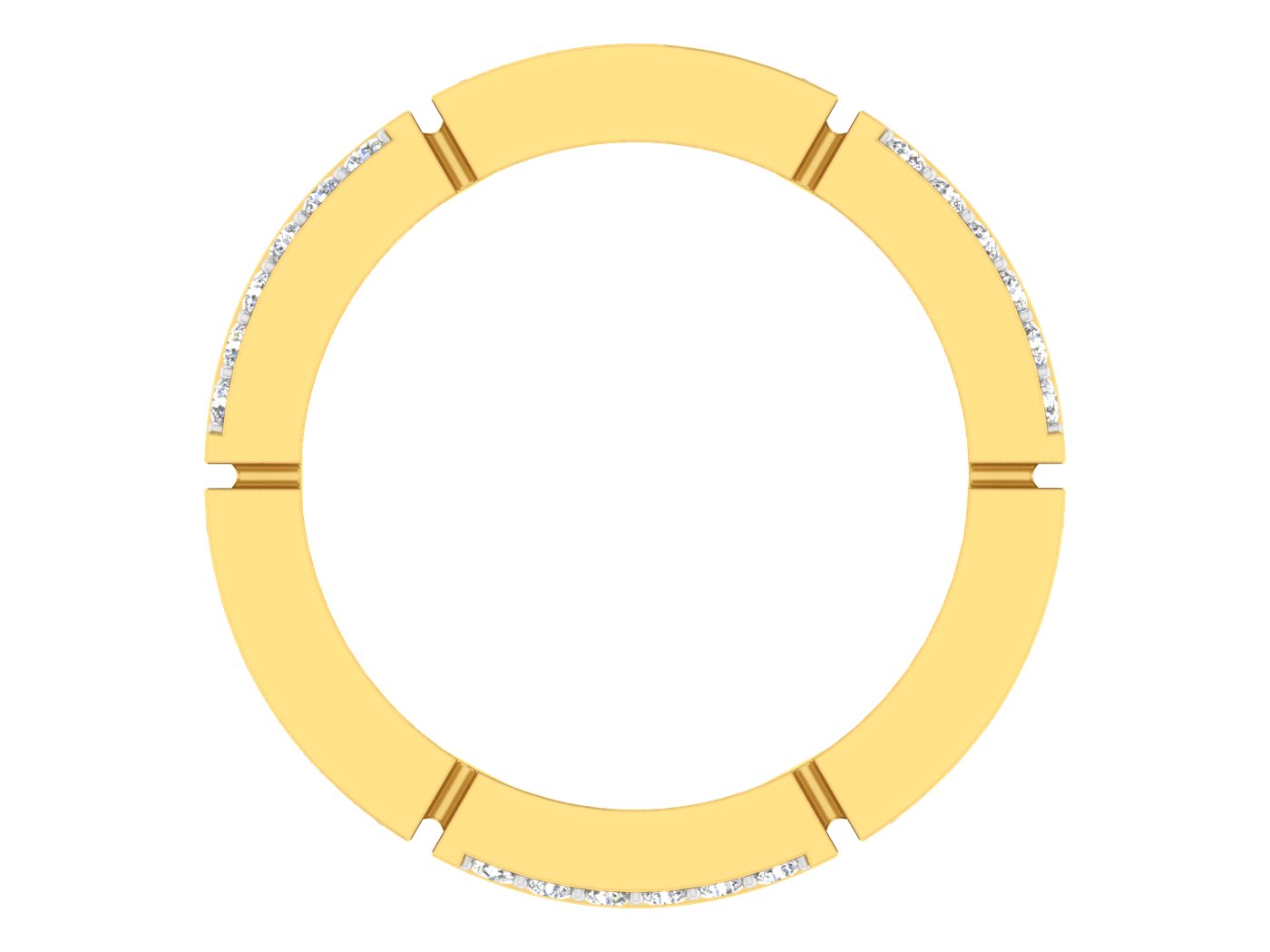 Moony Days Lab Grown Diamond Band Back View.Synthetic Diamond Jewelry