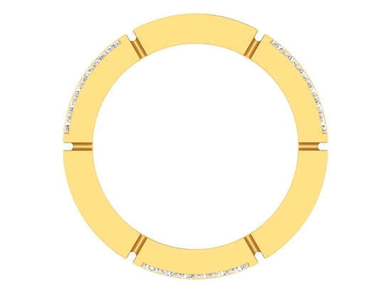 Moony Days Lab Grown Diamond Band Back View.Synthetic Diamond Jewelry