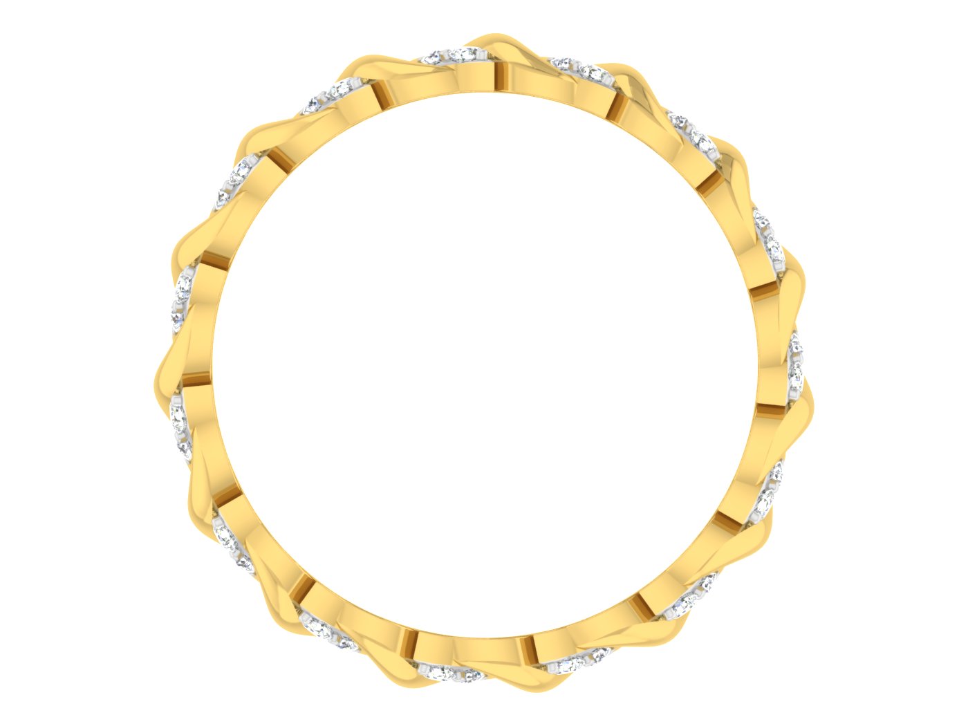 Buy Leaves Frenzy Synthetic Diamond Gold Band at Diahart.