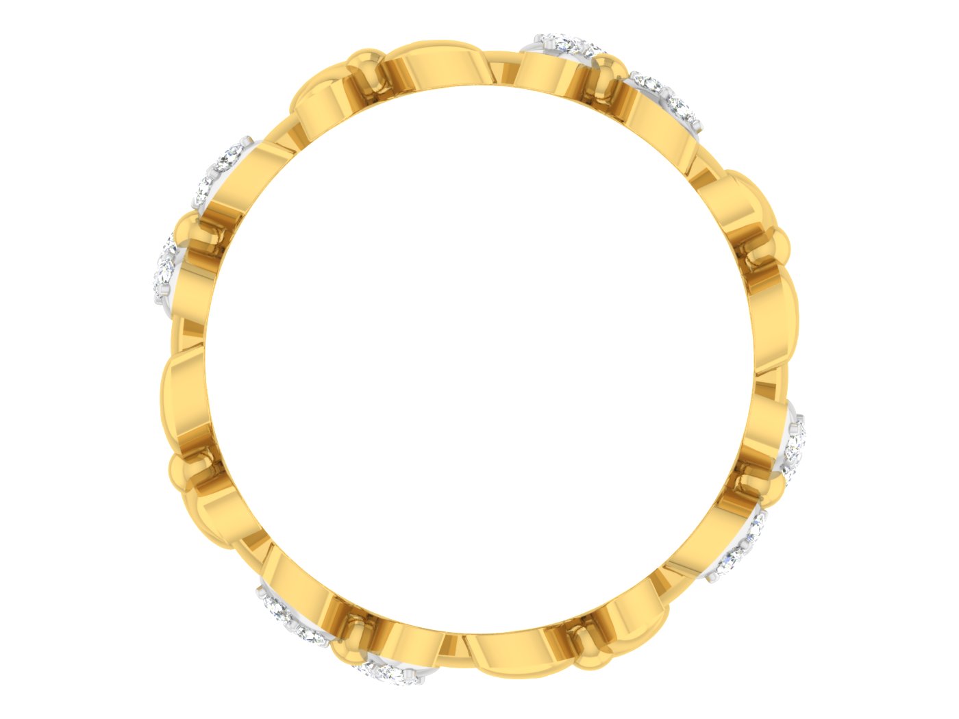 Buy Glodia Flowers Synthetic Diamond Gold Band at Diahart.