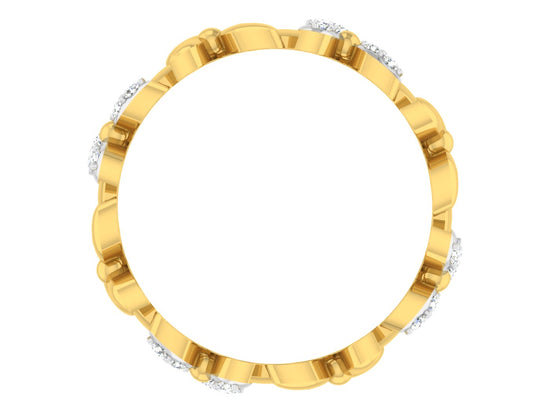 Buy Glodia Flowers Synthetic Diamond Gold Band at Diahart.