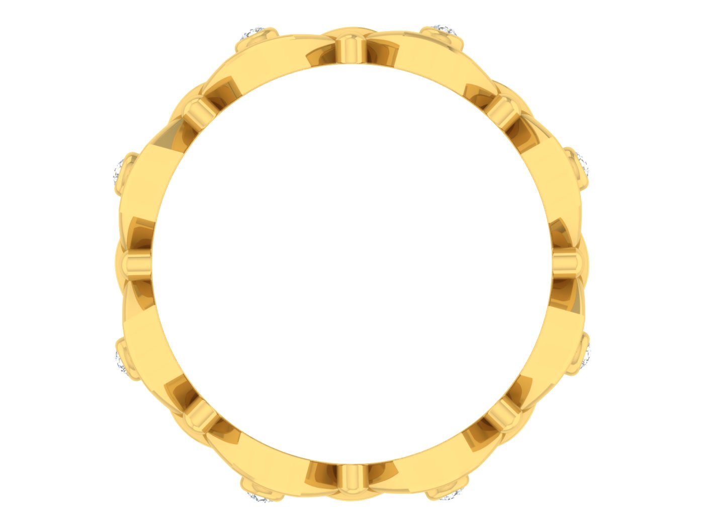 Buy Scenique Serenity Artificial  Diamond Gold Band at Diahart.