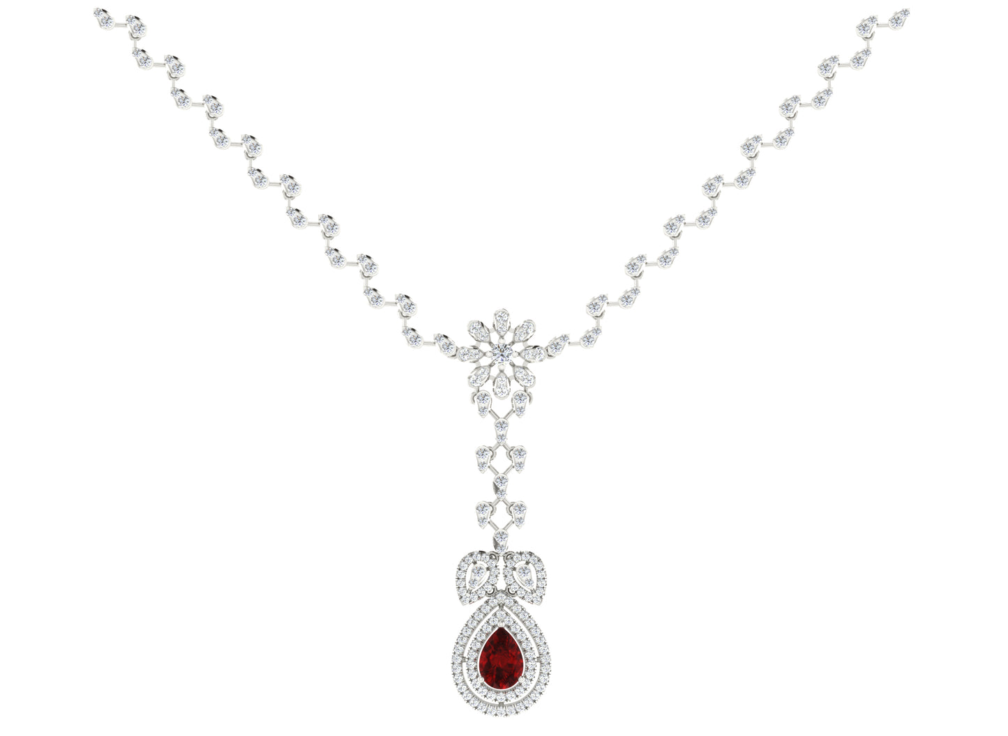 Pleasing Beauty Diamond Necklace and Earring Set