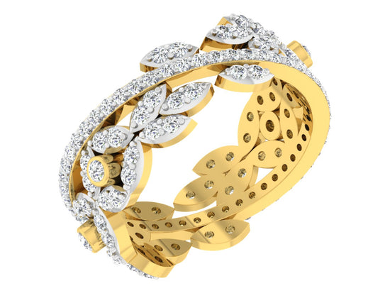 Cool Cruiser Synthetic Diamond Gold Band Side View .Best Synthetic Diamond Jewelry in Chennai at Diahart.