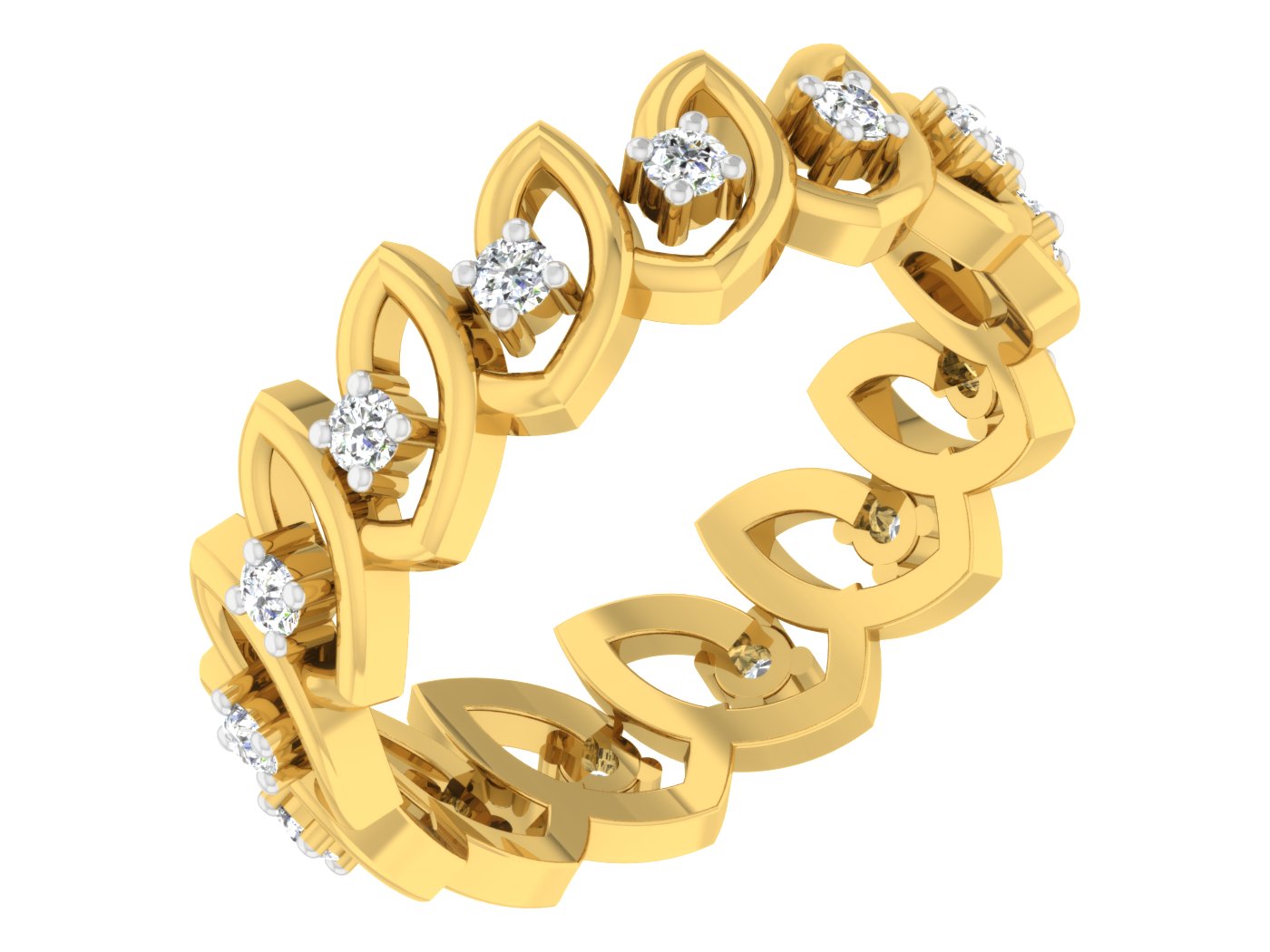 Friends Forever Artificial Diamond Gold Band Side View .Best Synthetic Diamond Jewelry in Chennai