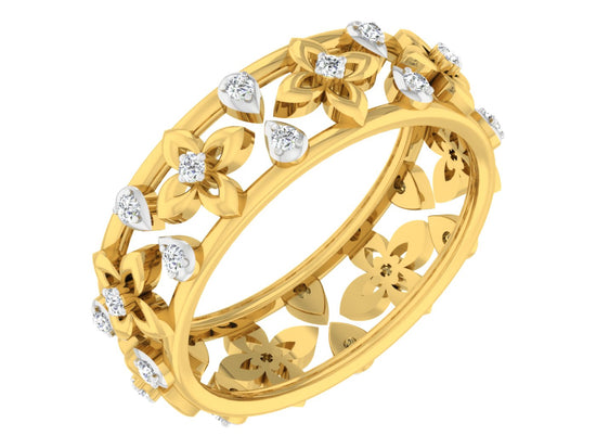 Flower Drops artificial Diamond Gold Band Side View.Best Artificial Diamond  Jewelry in Chennai