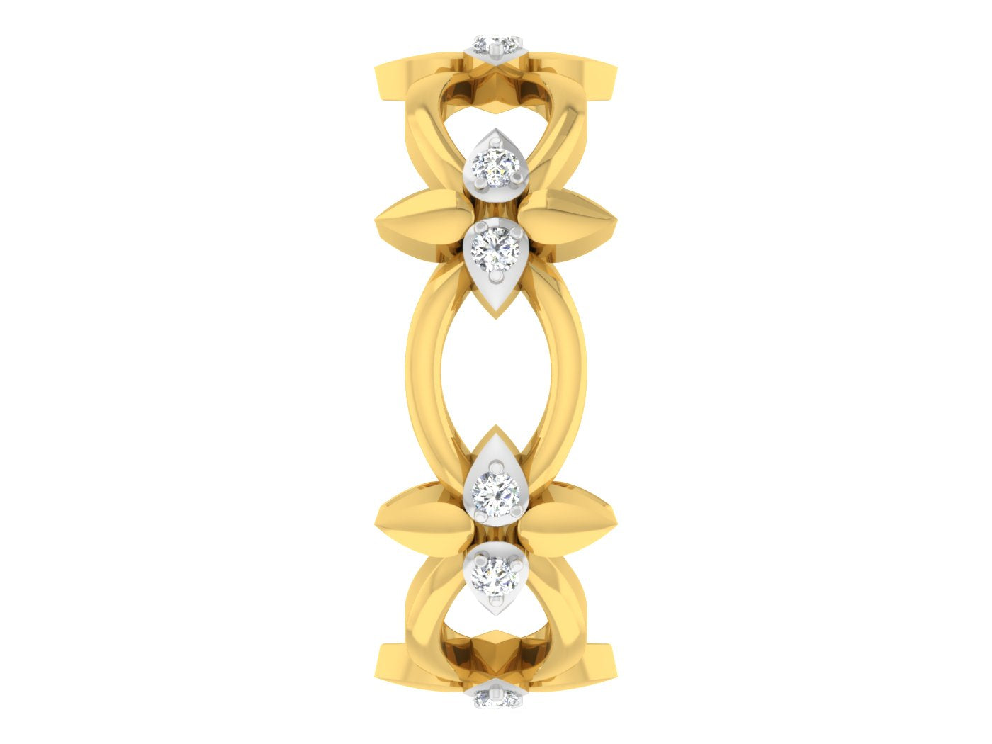 Sun n Cloud Synthetic Diamond Gold Band Front ViewBest Artificial Diamond Jewelry in chennai at Diahart.