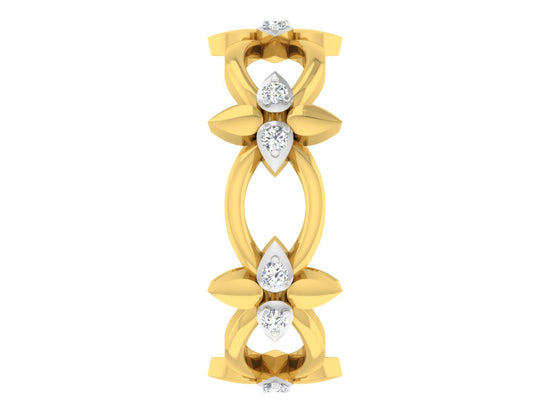 Sun n Cloud Synthetic Diamond Gold Band Front ViewBest Artificial Diamond Jewelry in chennai at Diahart.