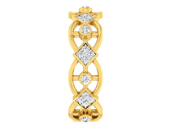 Cool Quest Artificial Diamond Gold Band Front View.Best Artificial Diamond Jewelry in Chennai at Diahart.