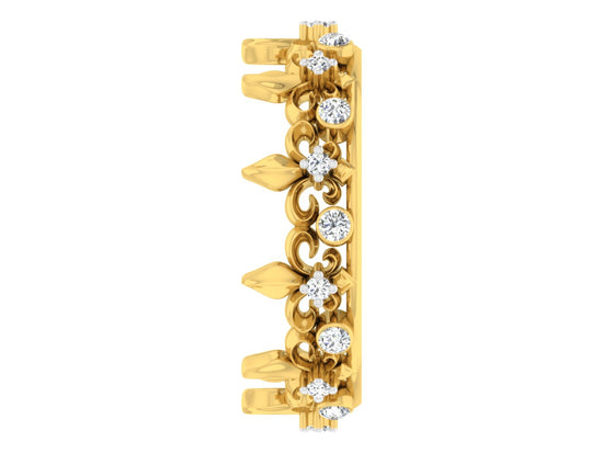 Flame Furor Artificial Diamond Gold Band Side View. Best Synthetic Diamond Jewelry in Chennai