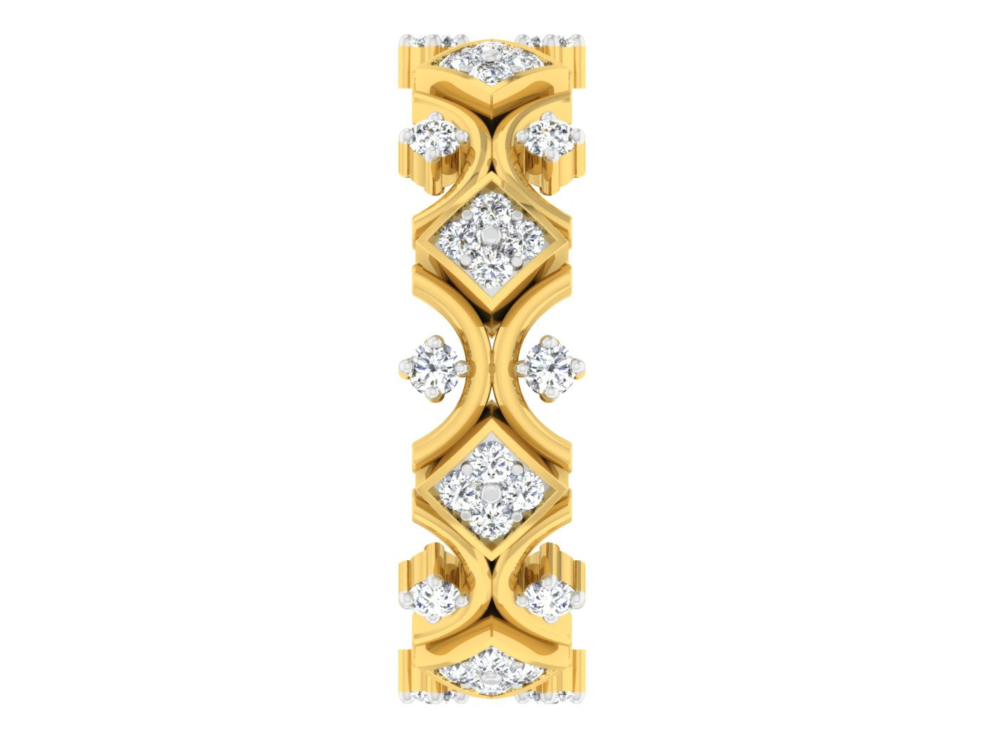 River Rhapsody artificial Diamond Gold Band Front View Best Synthetic Diamond Jewery in Chennai at Diahart.