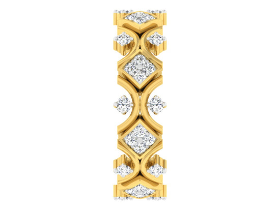 River Rhapsody artificial Diamond Gold Band Front View Best Synthetic Diamond Jewery in Chennai at Diahart.