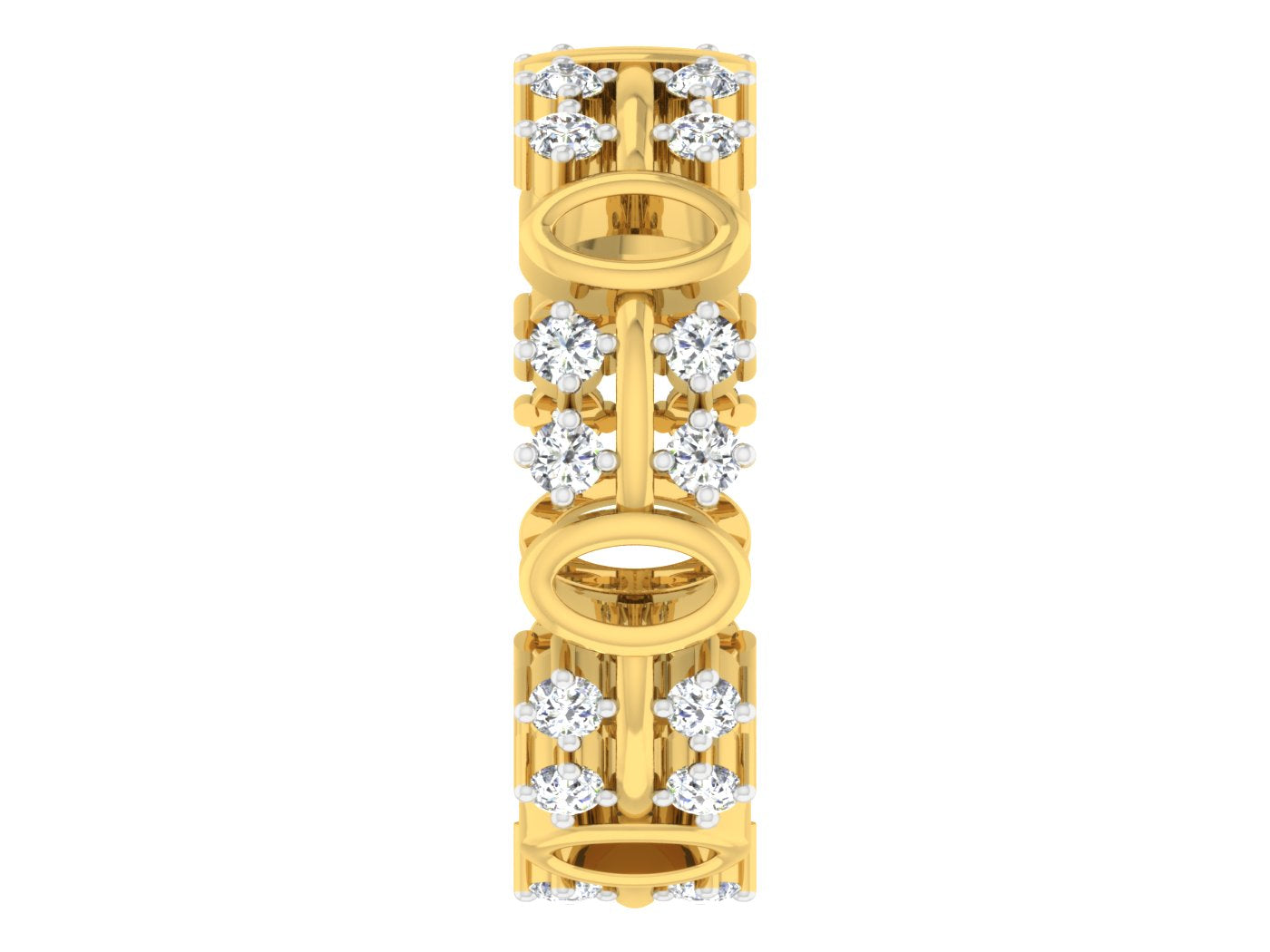 Starlight Galaxy synthetic Diamond Gold Band Front View .Best Artificial Diamond Jewelry in Chennai at Diahart.