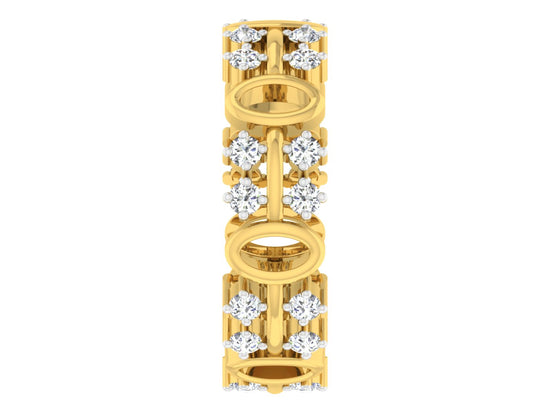 Starlight Galaxy synthetic Diamond Gold Band Front View .Best Artificial Diamond Jewelry in Chennai at Diahart.