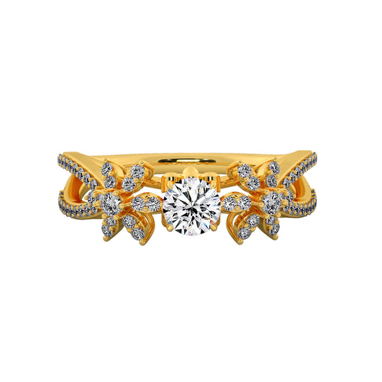 Flower Fiesta Solitaire Ring