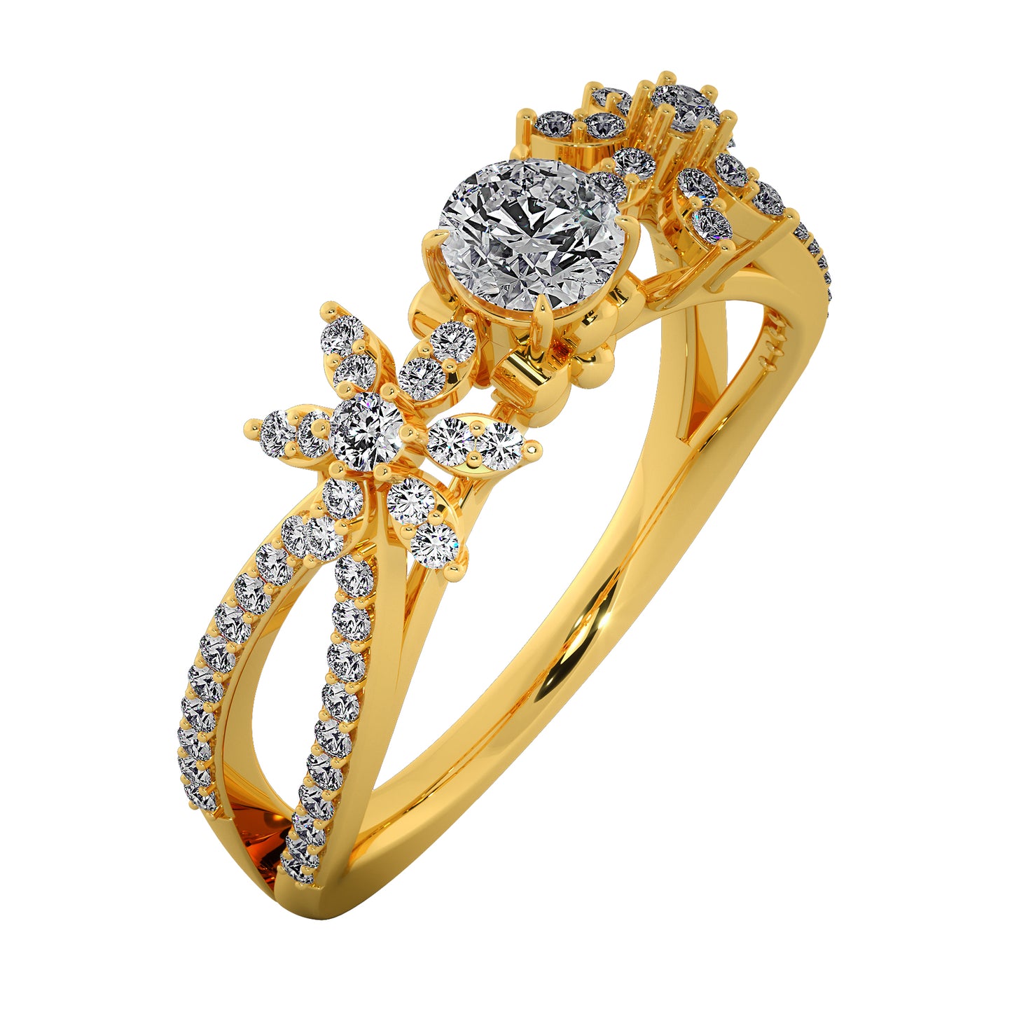 Flower Fiesta Solitaire Ring