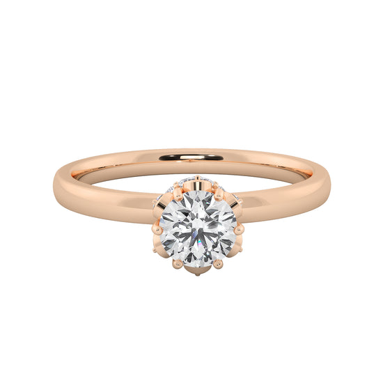 Lovely Petals Solitaire Ring