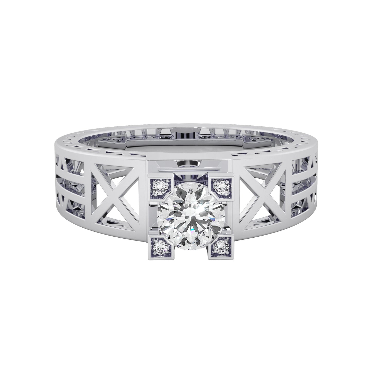 The Four Square Solitaire Ring