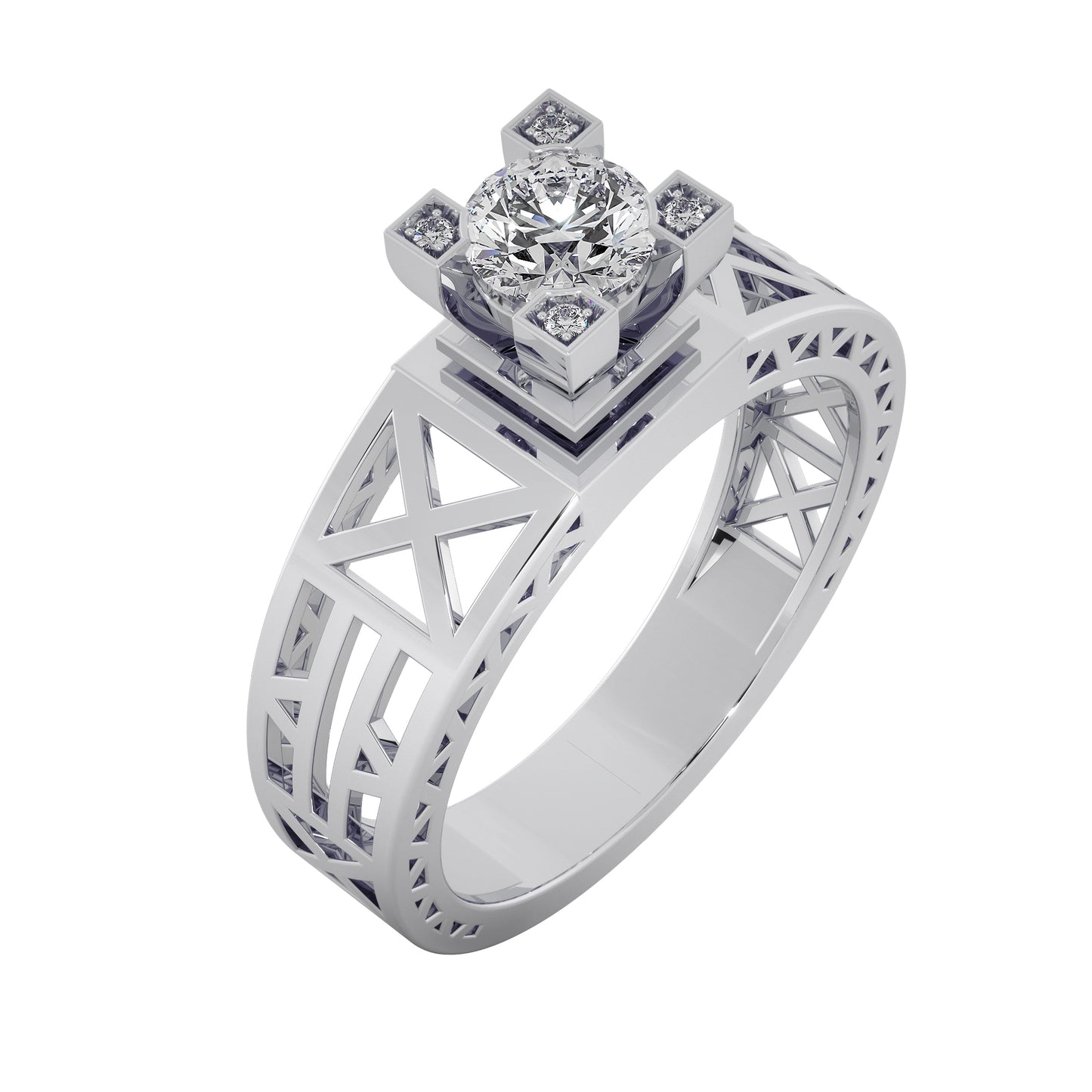 The Four Square Solitaire Ring