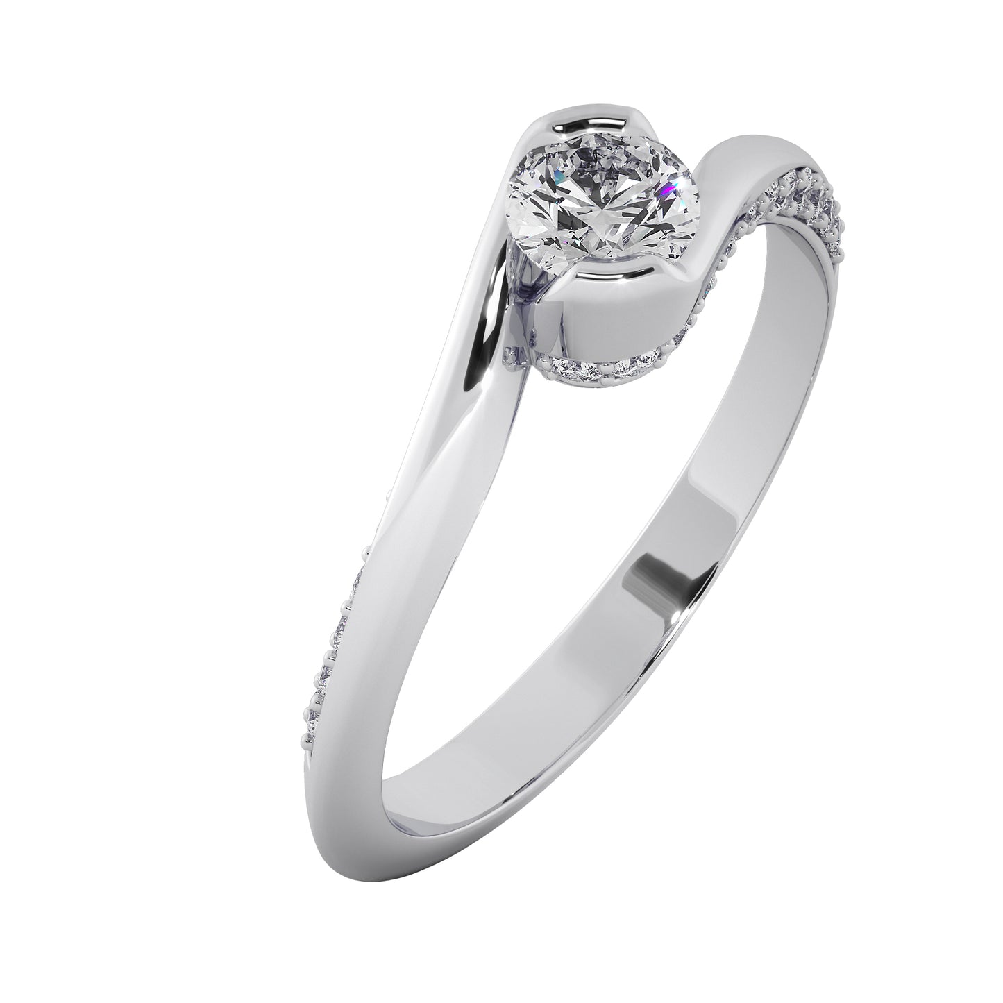 Snaky Charm Solitaire Ring