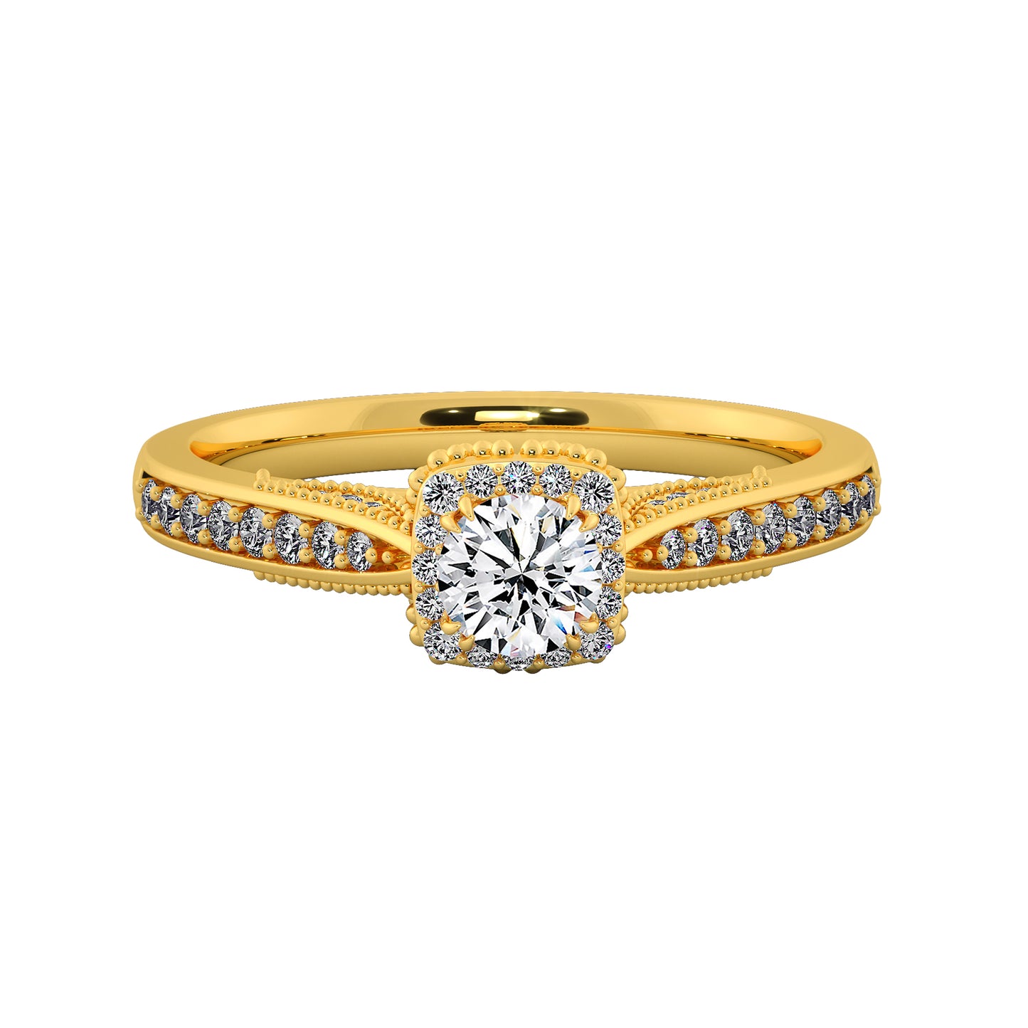 Gold Box Solitaire Ring