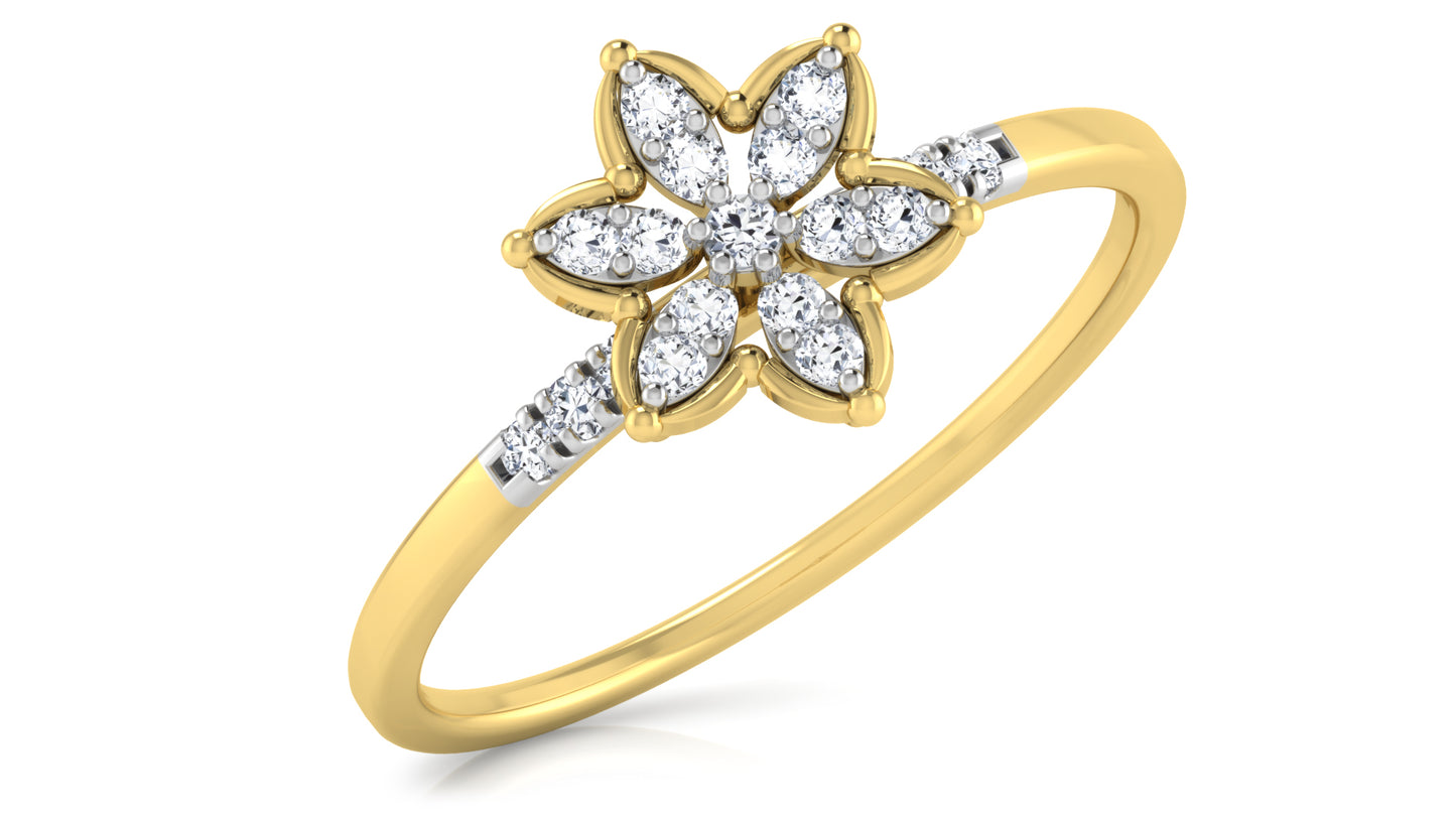 Secured Petals Diamond Ring