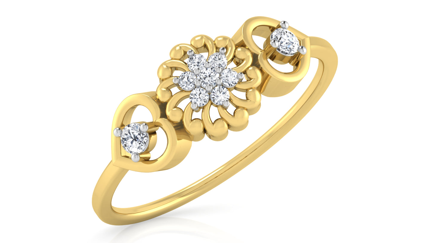 Hearts n Flowers Diamond Ring