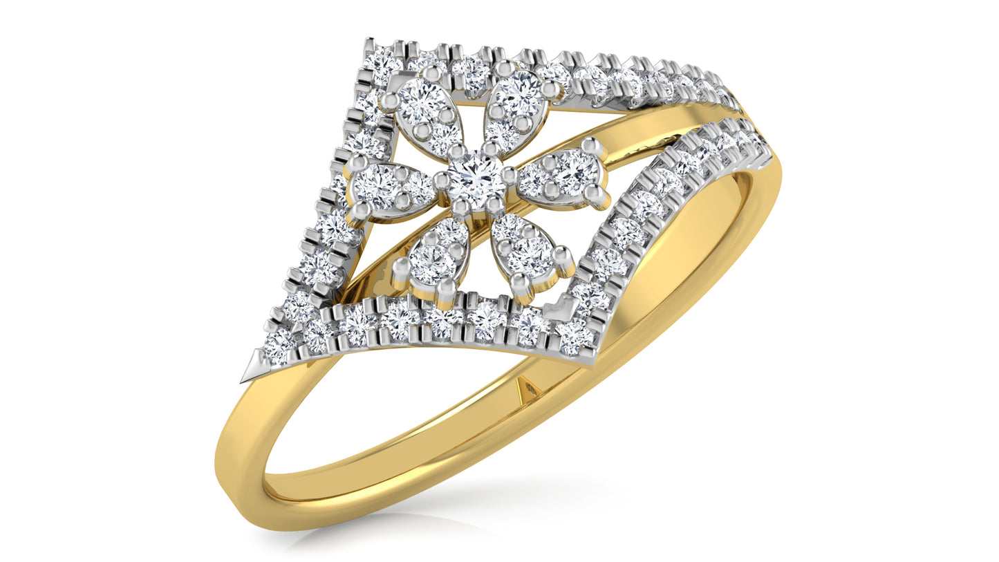 Floral Harmony Diamond Ring