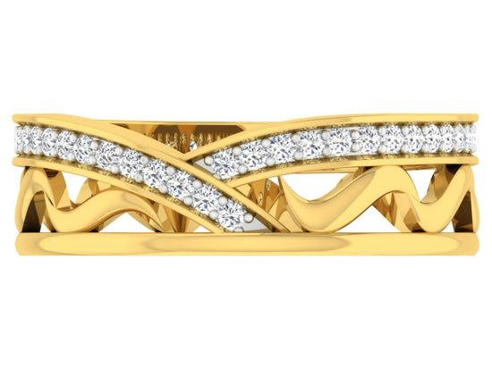 Twining Riverside Artificial Diamond Band Top View. Best Synthetic Diamond Jewelry in Chennai