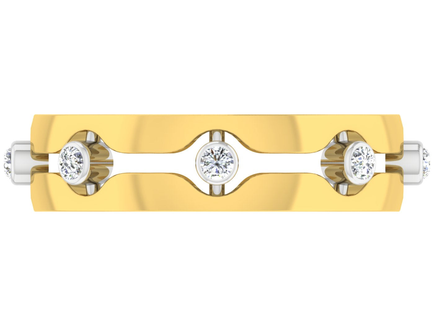 Unlimited Beauty Lab Grown Diamond Gold Band Top View.Best Artificial Diamond Jewelry in Chennai