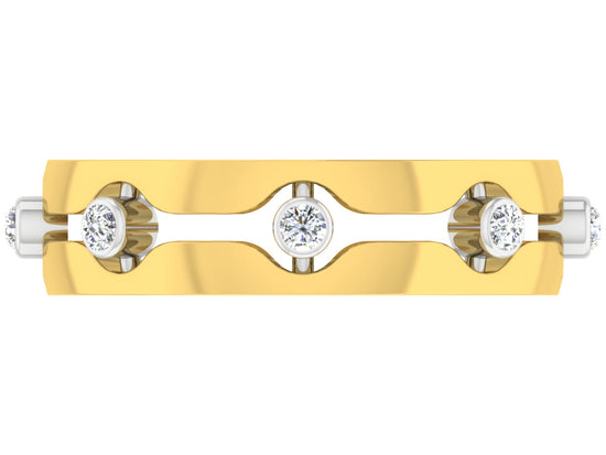 Unlimited Beauty Lab Grown Diamond Gold Band Top View.Best Artificial Diamond Jewelry in Chennai