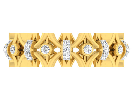 Scenic Vista Artificial Diamond Gold Band Top View. Best Artificial Diamond Jewelry in Chennai at Diahart.