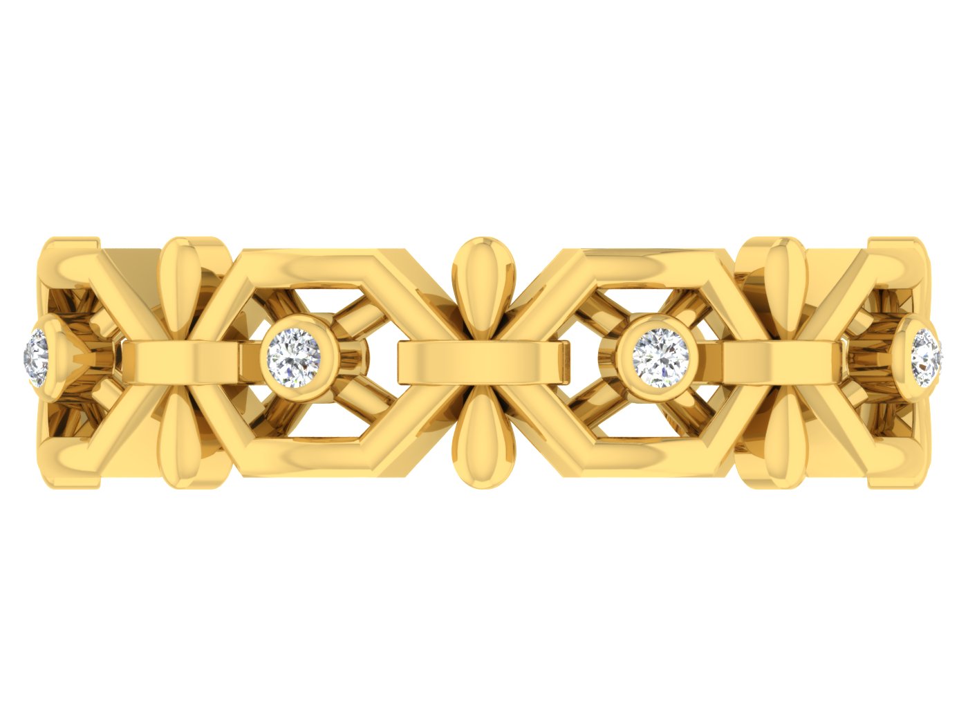 Buy Scenique Serenity Artificial  Diamond Gold Band Top View.Best Artificial Diamond Jewelry in Chennai