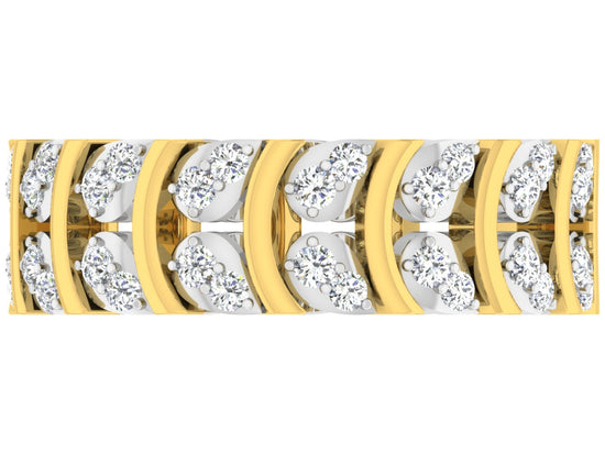 Diamond Fiesta lab grown Diamond Gold Band Top View .Best Artificial diamond Jewelry in Chennai