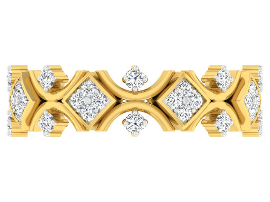 River Rhapsody artificial Diamond Gold Band Top View Best Synthetic Diamond Jewery in Chennai at Diahart.