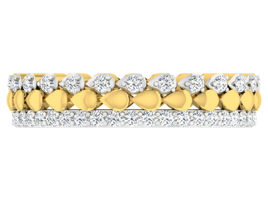 Wildflower Wonders synthetic  Diamond Gold Band  Top View.Best Artificial Diamond Jewelry in Chennai at Diahart.