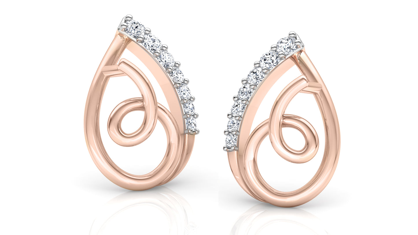 Golden Coil Diamond Earrings