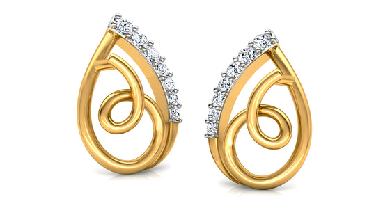 Golden Coil Diamond Earrings