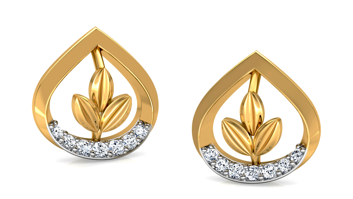 Lotus Bud Diamond Earrings