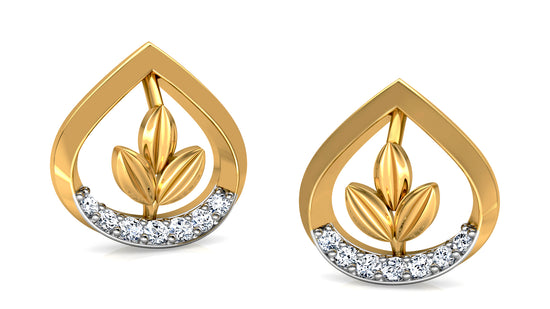 Lotus Bud Diamond Earrings