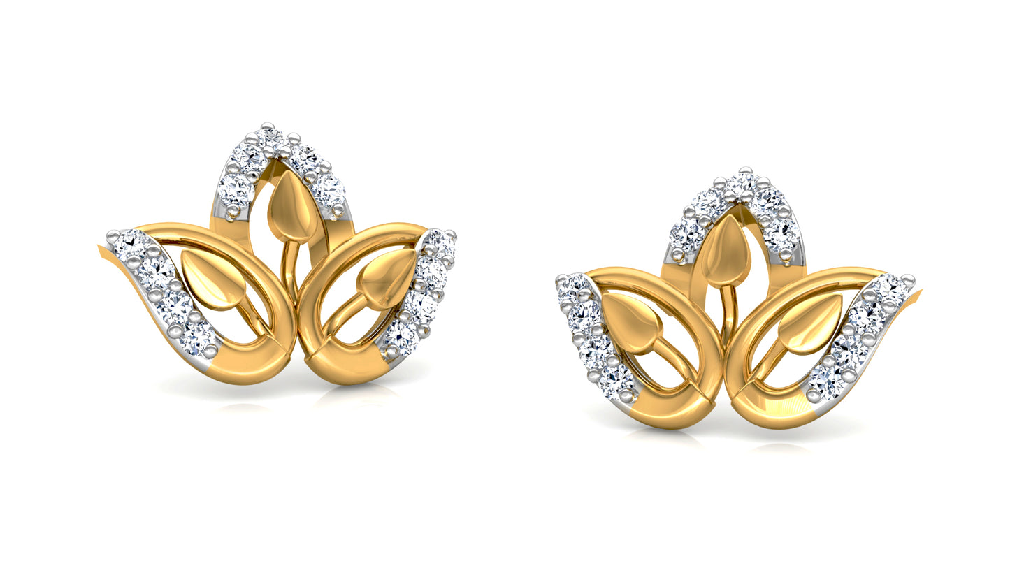 Three Leaves Diamond Earrings