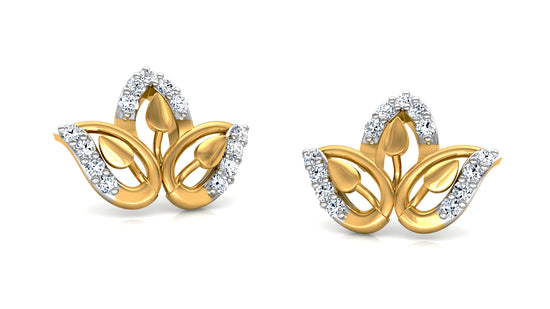 Three Leaves Diamond Earrings