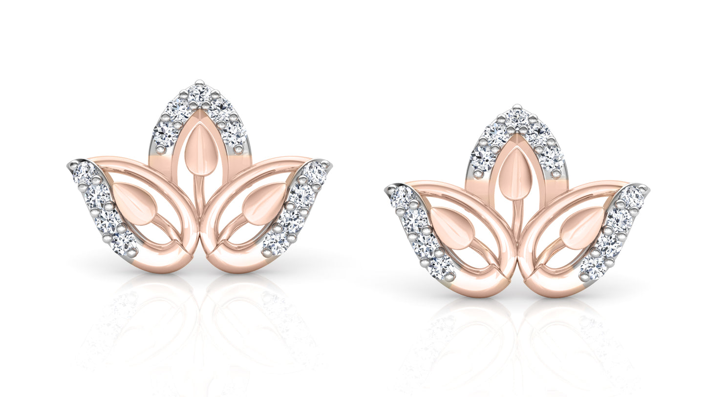 Three Leaves Diamond Earrings